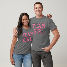 T-shirt Revelação de Gênero Menina em Cinza