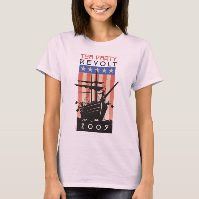 T-shirt Revolta 2009 do tea party (Frente)