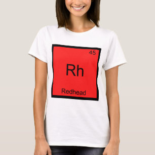 T-shirt Rh - Símbolo de Elemento de Química Engraçada Verm