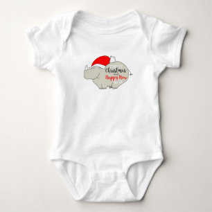 T-shirt Rhino Cute Cartoon Natal
