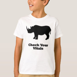 T-shirt Rhino verifique seus frascos