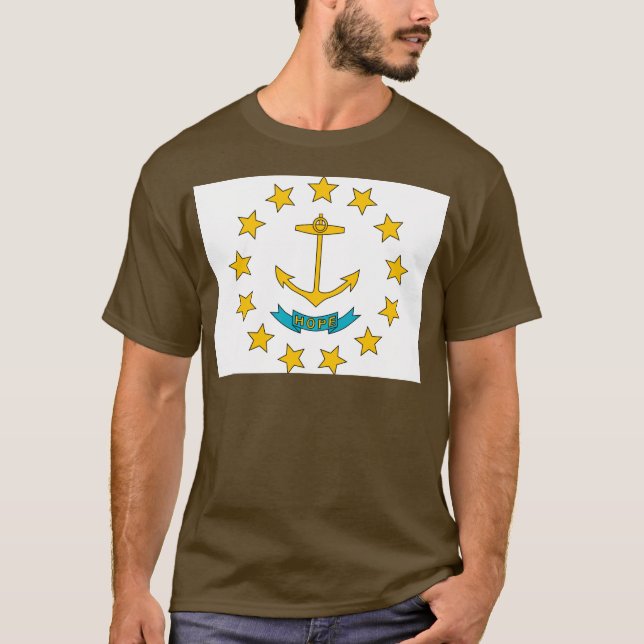 T-shirt Rhode - bandeira da ilha (Frente)