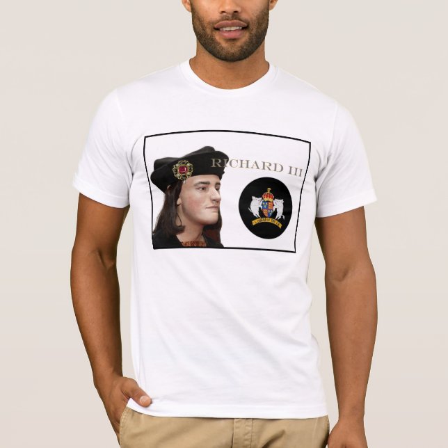T-shirt Richard III e seu crachá branco do varrão (Frente)