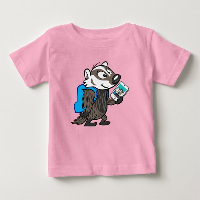 T-shirt Ricky Raccoon | Boomer Badger Selfie (Frente)