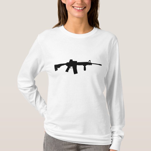 T-shirt Rifle preto AR-15 (Frente)