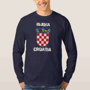 T-shirt Rijeka, Croácia com casaco de armas