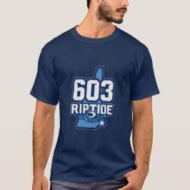 T-shirt Riptide 603, de uso masculino, com nome e