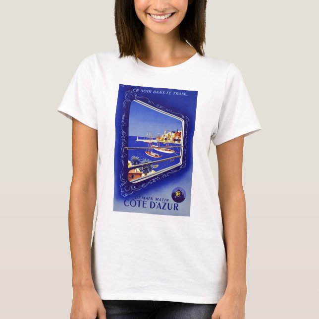 T-shirt Riviera francês Cote d'Azur (Frente)