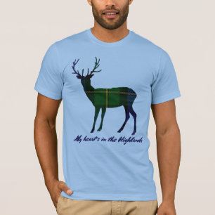T-shirt Robert Burns Cote Clan GordonTartan Stag