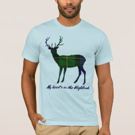 T-shirt Robert Burns Cote Clan GordonTartan Stag