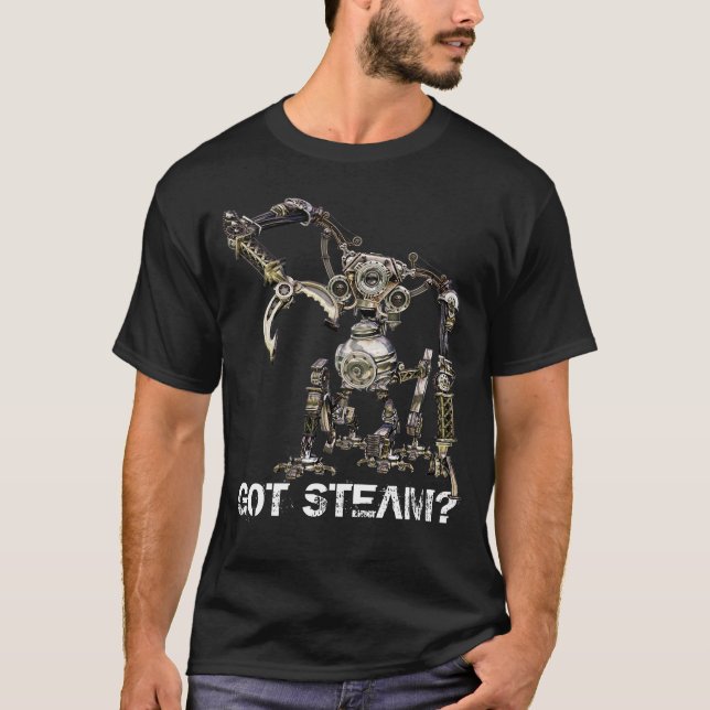 T-shirt Robô #2A de Steampunk (Frente)