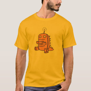 T-shirt Robô Dino - laranja