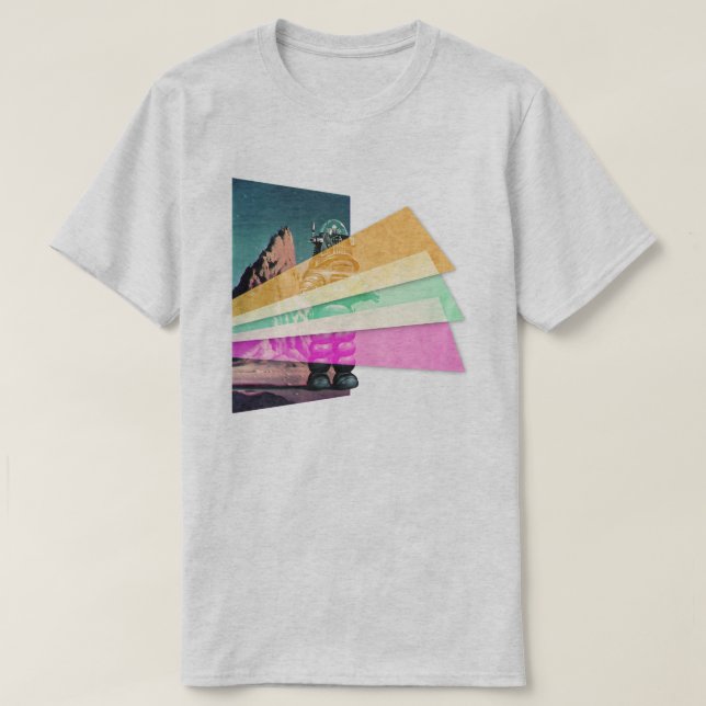 T-shirt Robô espacial Vaporwave (Frente do Design)