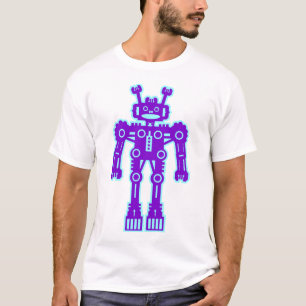 T-shirt Robô Mk I - (Púrpura e Azul Lt) - Personalizado