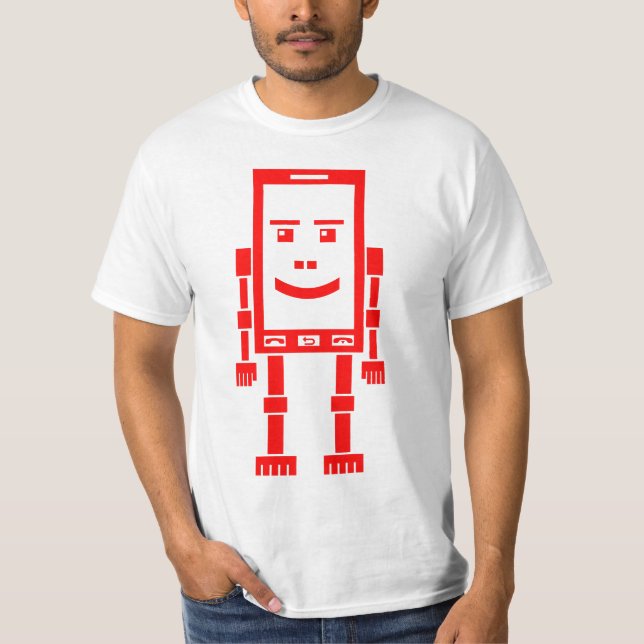 T-shirt Robo Phone - Vermelho (Frente)