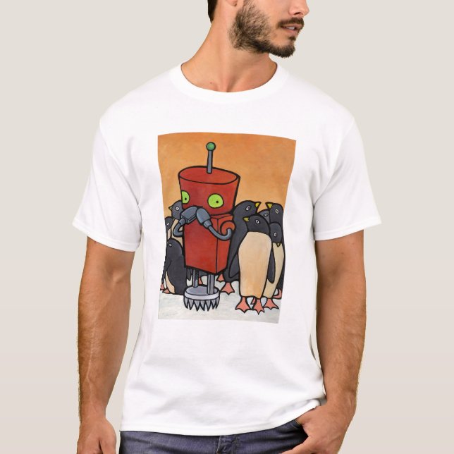 T-shirt Robô & pinguins (Frente)