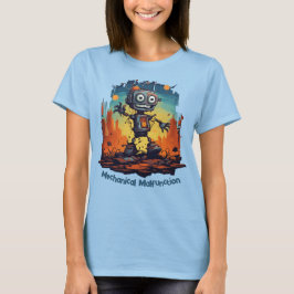 T-Shirt Robot Cute Robot Mecânico com mau funciona