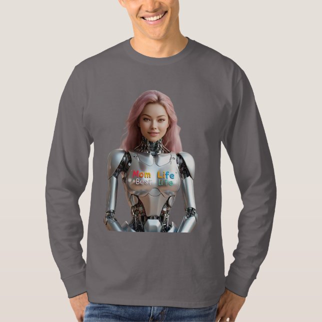 T-Shirt Robot Mãe Robô Futurística (Frente)