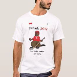 T-shirt Rocha do hóquei de Canadá 150 em 2017 sobre