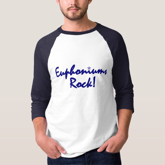 T-shirt Rocha dos Euphoniums - rotulação azul (Frente)