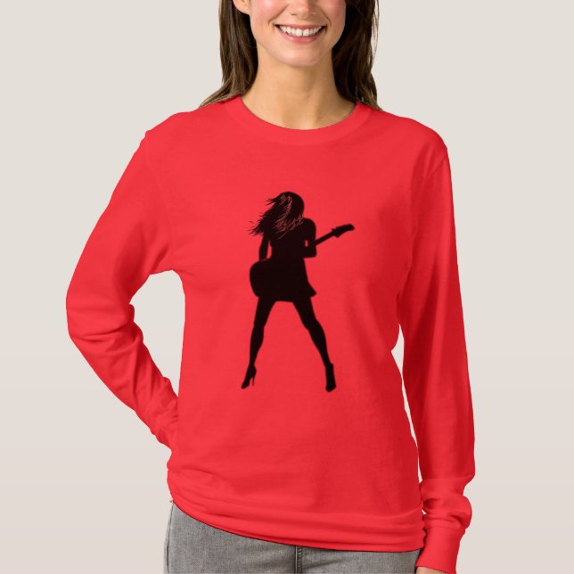 T-Shirt Rocha e Roll Guitarista (Frente)