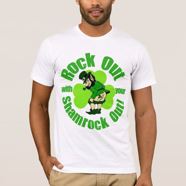 T-shirt Rocha para fora com seu trevo para fora (Frente)
