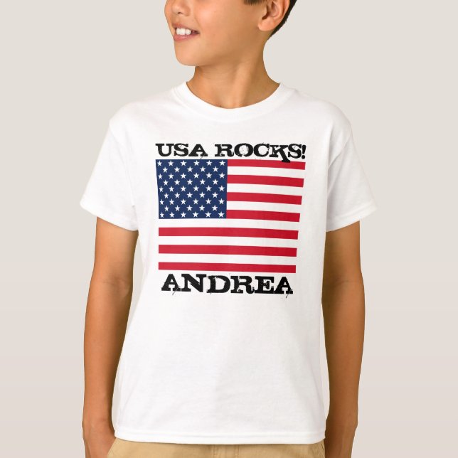 T-shirt Rochas da bandeira dos EUA (Frente)