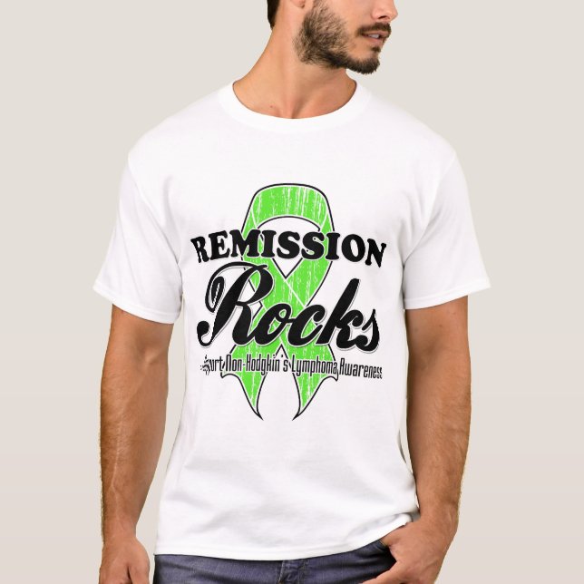 T-shirt Rochas de Remissão - Linfoma Não Hodgkins Consciên (Frente)