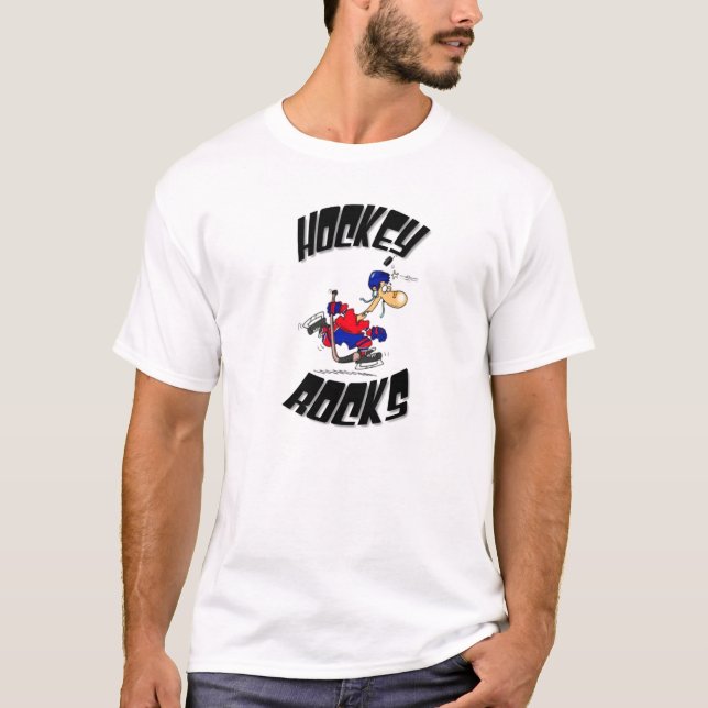 T-shirt rochas do hóquei - personalizadas (Frente)