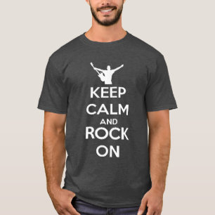 T-shirt Rock Music Mantenha Calma e Rock On