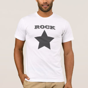 T-shirt ROCK STAR   Camisa-estrela-Cinza
