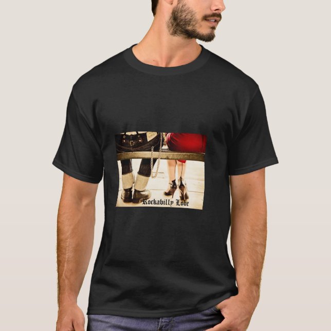 T-shirt Rockabilly do amor dos homens (Frente)