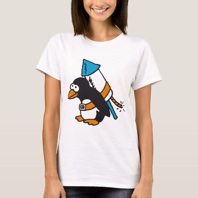 T-shirt rocket penguin (Frente)
