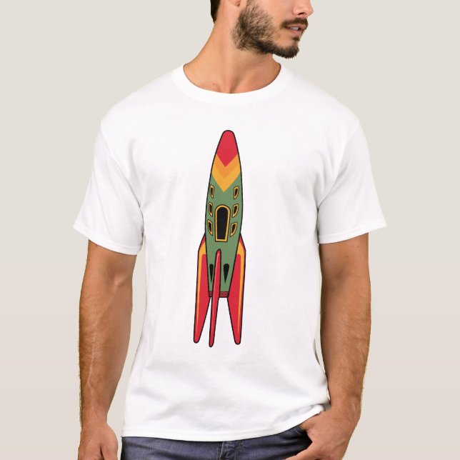 T-shirt Rocket retro - cor (Frente)