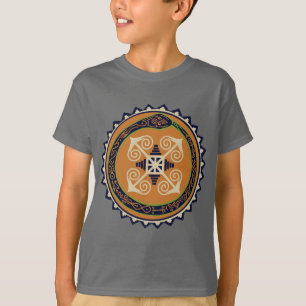 T-shirt Roda de Fogo Divino com Serpente Ouroboros VooDoo