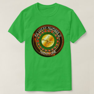 T-shirt Roda de roleta do casino com seu número afortunad
