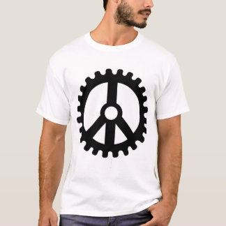 T-shirt Roda dentada da Paz-T-Camisa