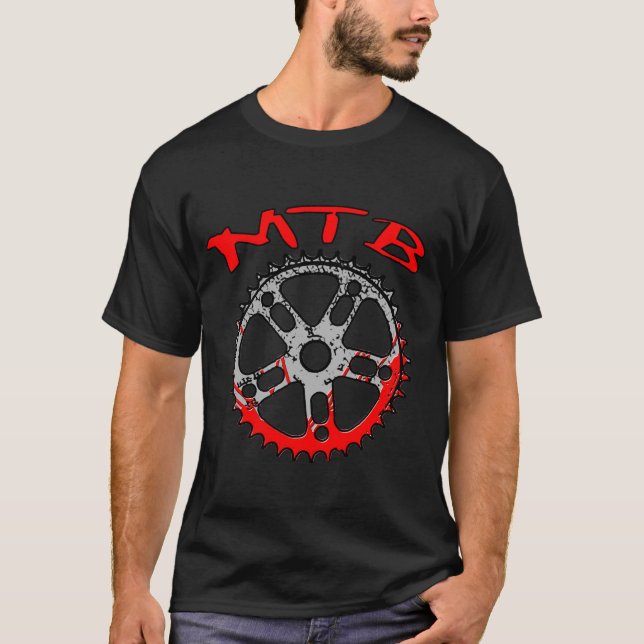 T-SHIRT RODA DENTADA SANGRENTA DE MTB (Frente)