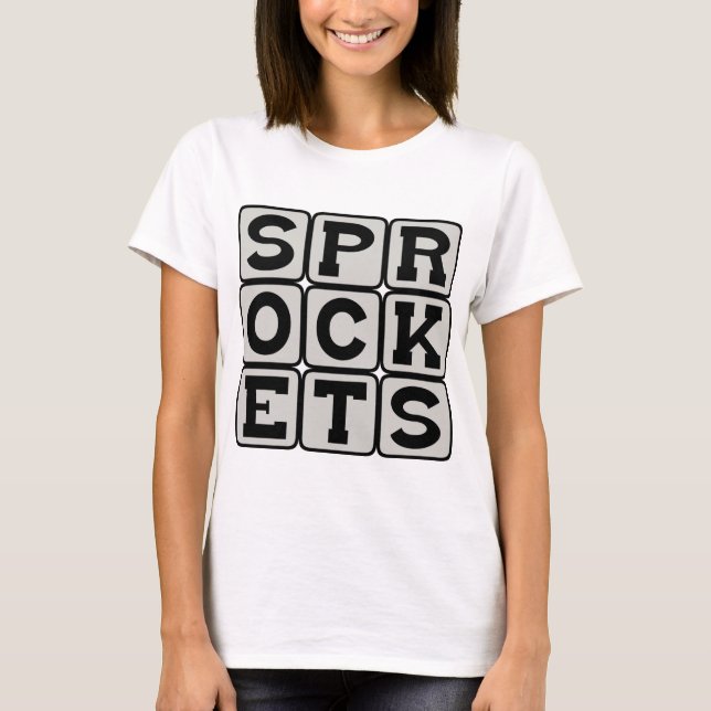 T-shirt Rodas dentadas, peças de uma roda (Frente)