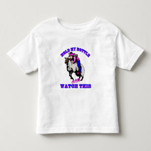 T-shirt Rodeo Cowgirl Mutton Bustin" Botão Relógio Isto