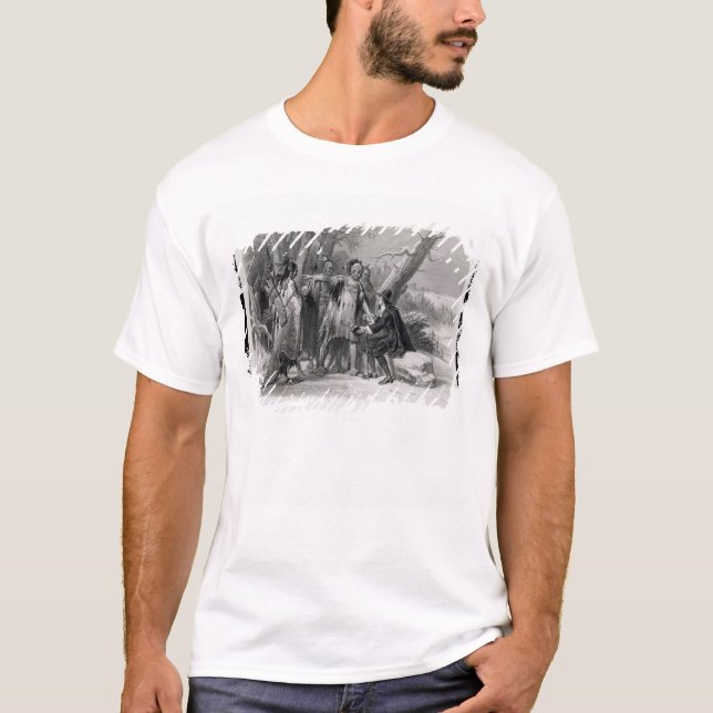 T-shirt Roger Williams protegido pelo Narragansetts (Frente)