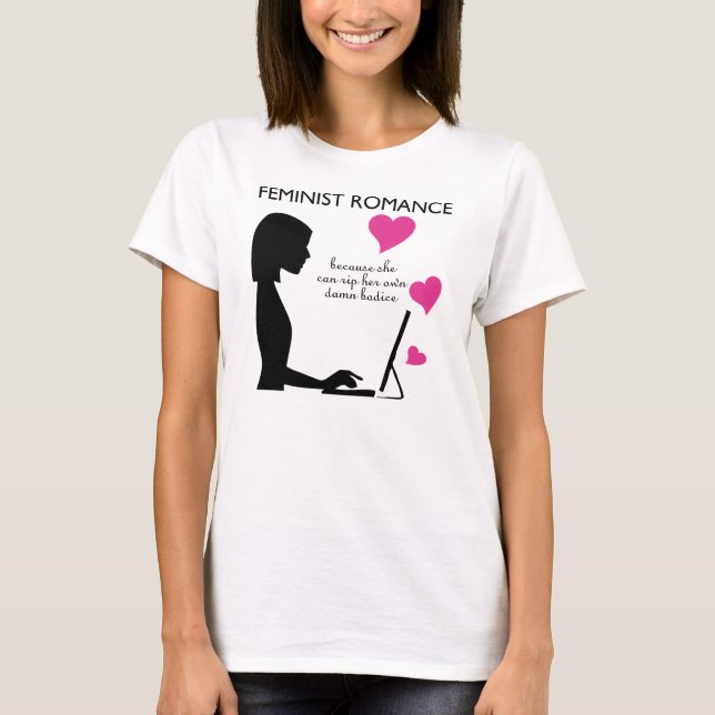 T-shirt Romance feminista: pode rasgar seu próprio corpete (Frente)