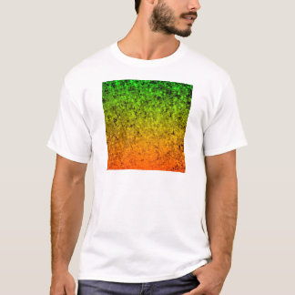 T-shirt ROMANCE MIM, estrelas verdes alaranjadas de néon
