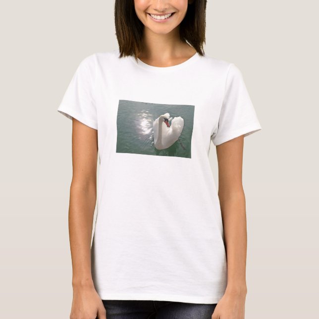 T-shirt romantischer Schwan (Frente)