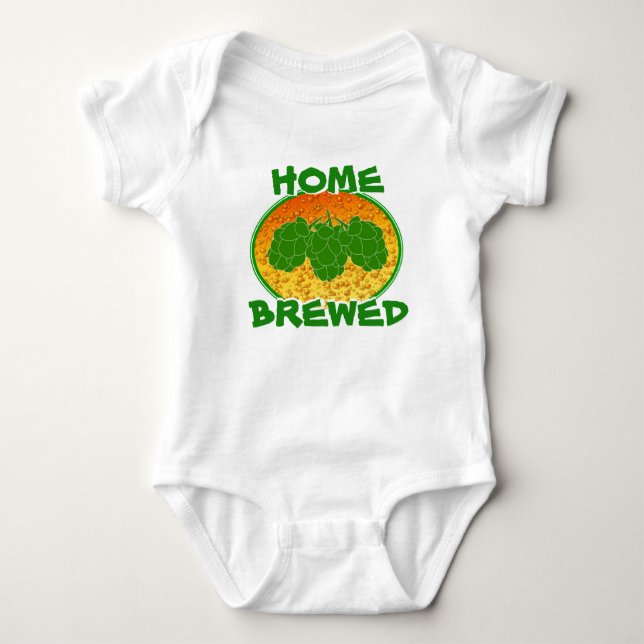 T-shirt Romper Casa-Fabricado cerveja do bebê (Frente)