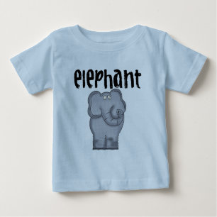 T-shirt Romper cinzento do bebê do elefante