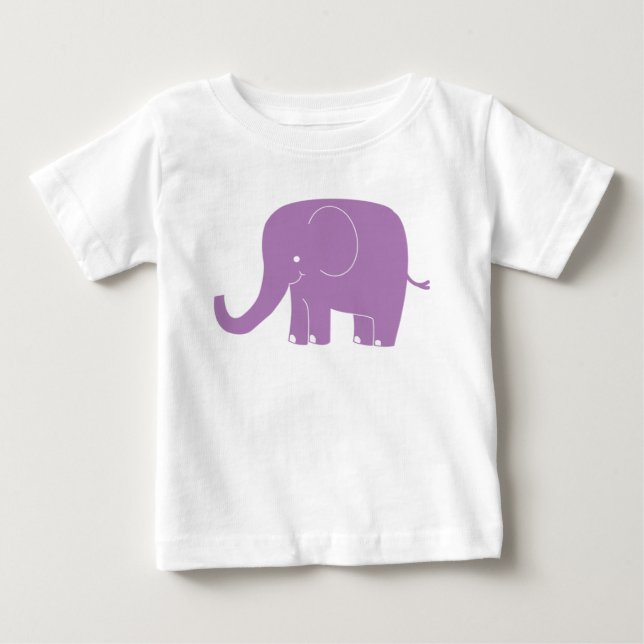 T-shirt Romper de elefante roxo (Frente)