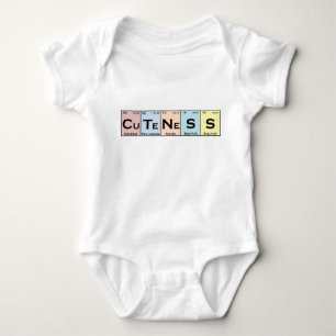 T-shirt Romper periódico do bebê dos elementos do CuTeNe