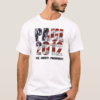 T-shirt Ron Paul 2012 - Paz, liberdade, prosperidade