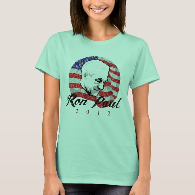 T-shirt Ron Paul Design de Sketch 2012 (Frente)